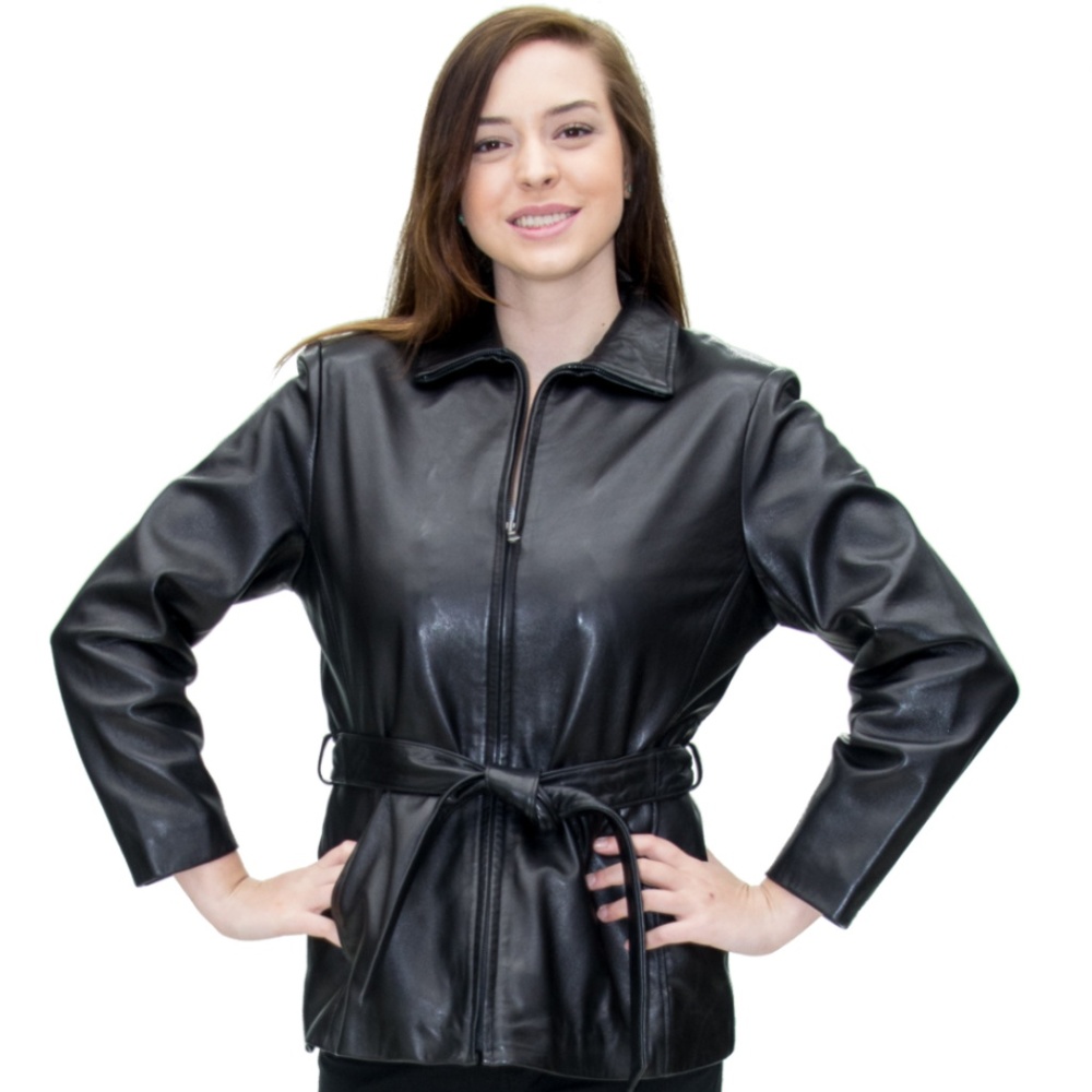 Black Cabretta Lamb Leather 27” Zip Jacket